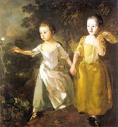 Thomas Gainsborough The Painter Daughters Chasing a Butterfly France oil painting reproduction